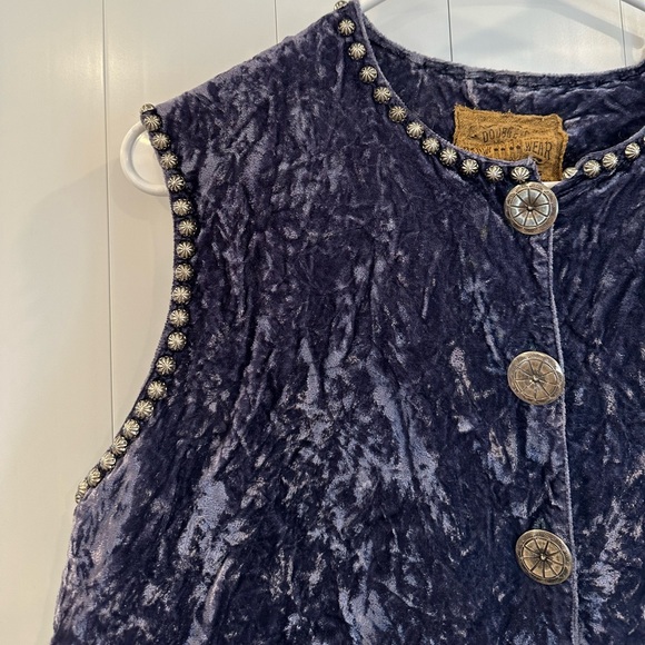Double D Rach Wear Crushed Velvet and Studded Vest Large - Picture 2 of 6
